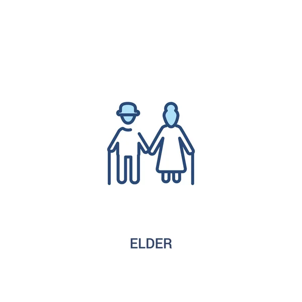 Elder concept 2 colored icon. simple line element illustration. — Stock Vector