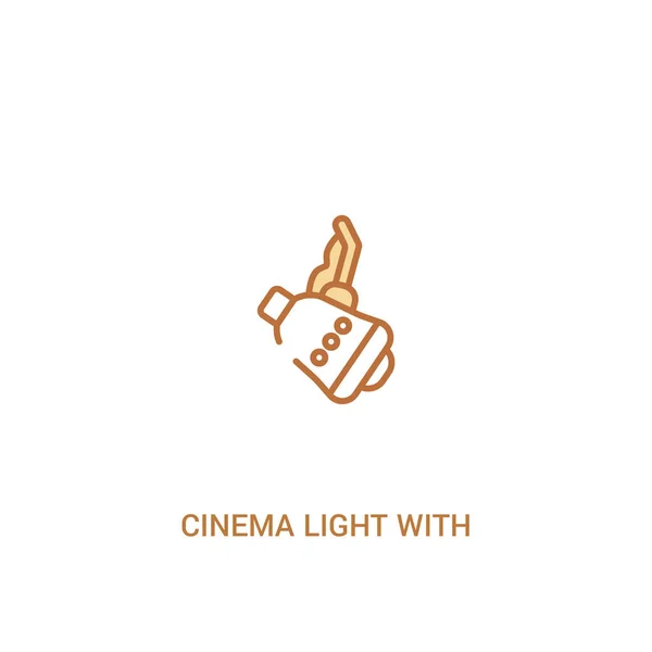 Luz de cinema com conceito de cabo 2 ícone colorido. elem linha simples — Vetor de Stock