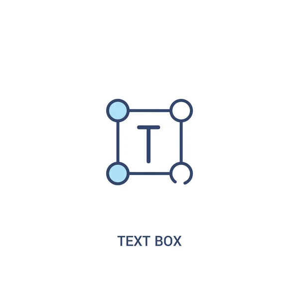 Textbox-Konzept 2 farbiges Symbol. einfaches Linienelement illustratio — Stockvektor