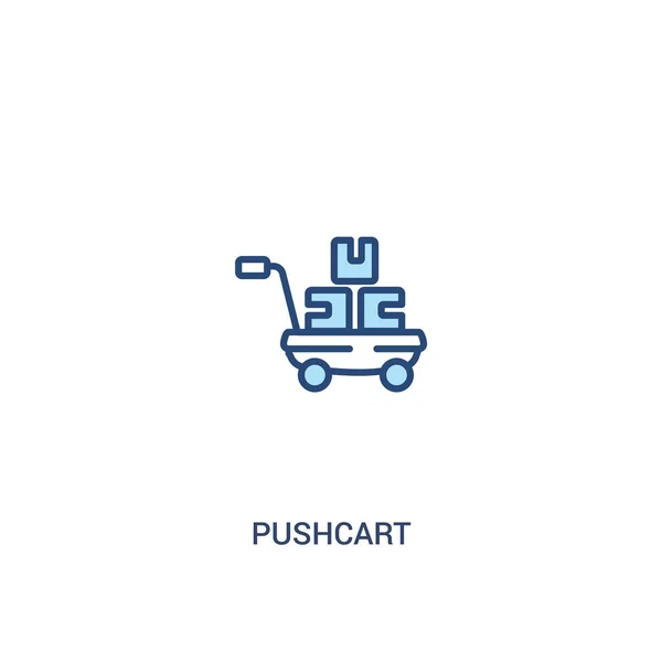 Pushcart conceito 2 ícone colorido. linha simples elemento ilustratio — Vetor de Stock
