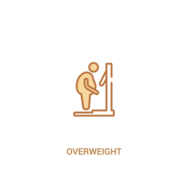 Concepto de sobrepeso 2 icono de color. elemento de línea simple illustrat — Vector de stock
