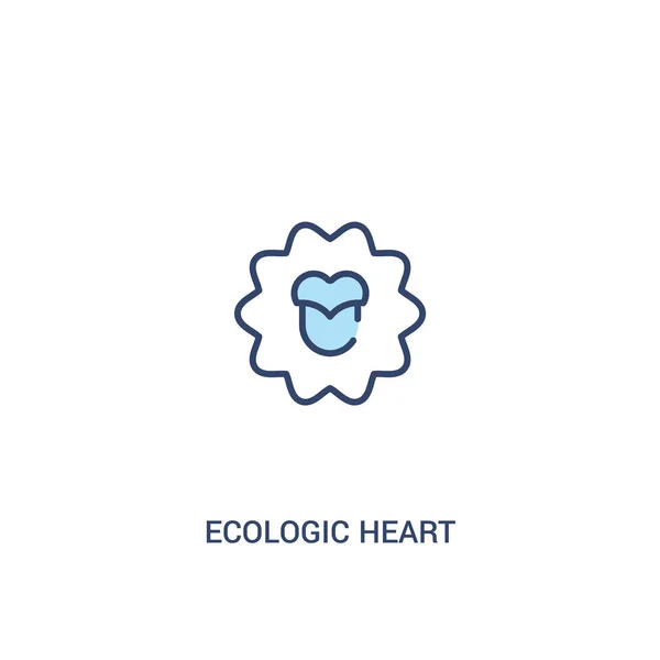 Ecologic Heart concept 2 gekleurd icoon. eenvoudig lijn element Illus — Stockvector