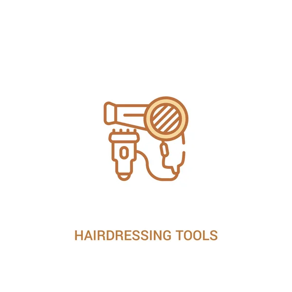 Hairdressing tools concept 2 colored icon. simple line element i — Stock Vector