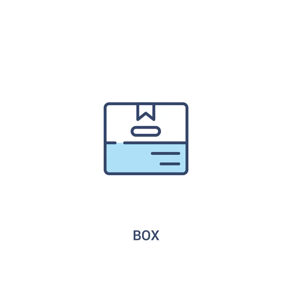 Konsep kotak 2 ikon berwarna. ilustrasi elemen garis sederhana. ou - Stok Vektor