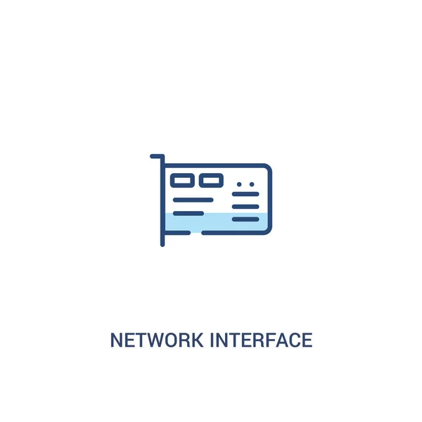 Концепція мережевого інтерфейсу карти 2 кольорові піктограми. проста лінія eleme — стоковий вектор
