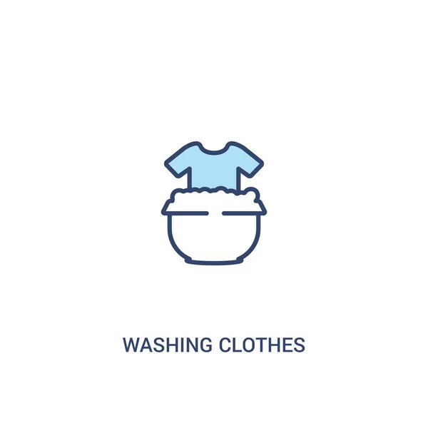 Lavagem de roupas conceito 2 ícone colorido. elemento de linha simples illu — Vetor de Stock
