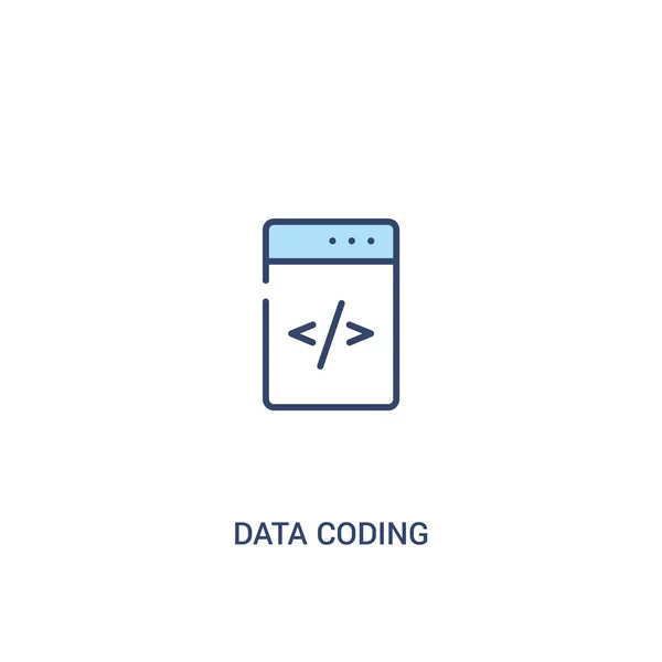 Concepto de codificación de datos 2 icono de color. elemento de línea simple illustra — Archivo Imágenes Vectoriales