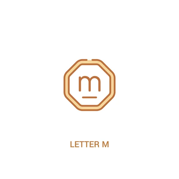 Lettre m concept 2 icône de couleur. illustration d'élément de ligne simple — Image vectorielle