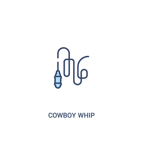 Cowboy chicote conceito 2 ícone colorido. elemento de linha simples illustra —  Vetores de Stock