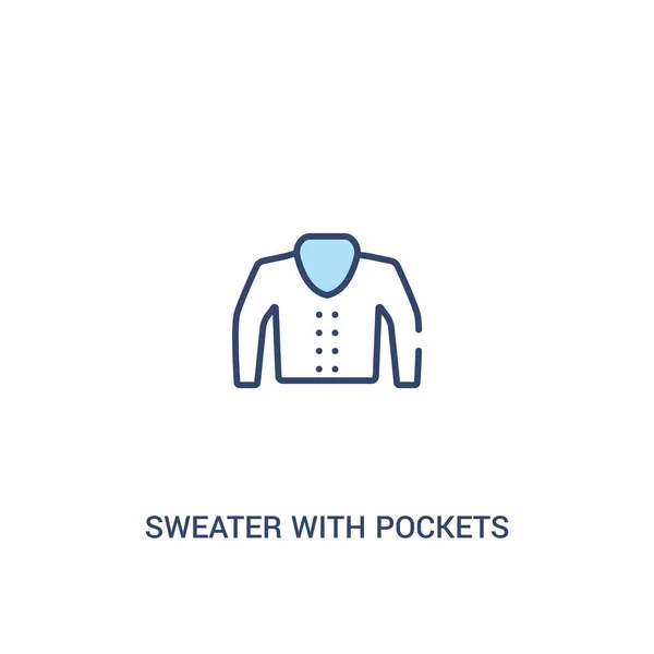 Jersey con bolsillos concepto 2 icono de color. elemento de línea simple — Vector de stock