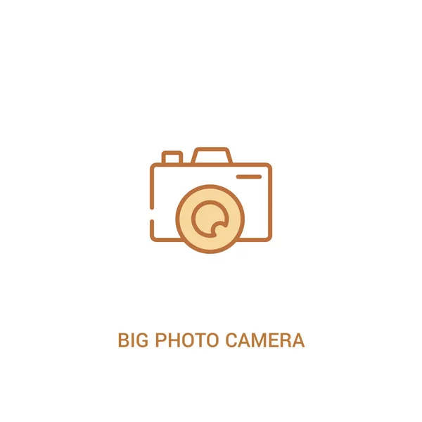 Concepto de cámara de fotos grande 2 icono de color. elemento de línea simple mal — Vector de stock