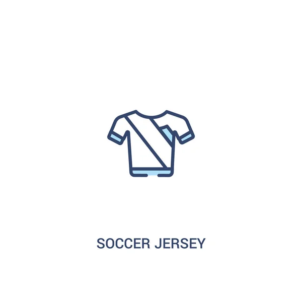 Concepto de camiseta de fútbol 2 icono de color. línea simple elemento illust — Vector de stock