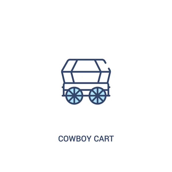 Conceito de carrinho de cowboy 2 ícone colorido. elemento de linha simples illustra —  Vetores de Stock