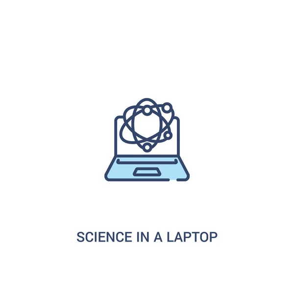 Nauka w koncepcji laptopa 2 kolorowa ikona. prosty element linii — Wektor stockowy