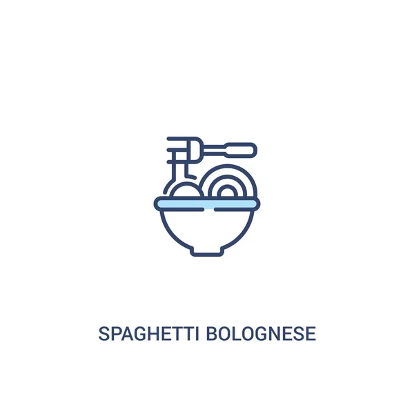 Spaghetti Bolognese koncepcja 2 kolorowa ikona. prosty element linii — Wektor stockowy