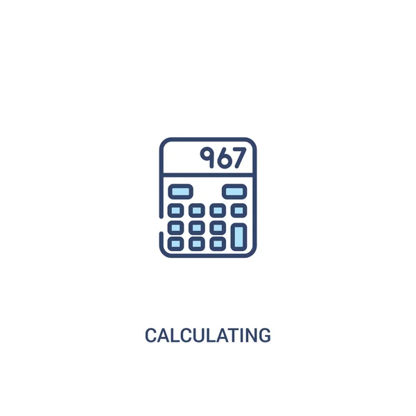 Concept de calcul 2 icône de couleur. élément de ligne simple illustra — Image vectorielle