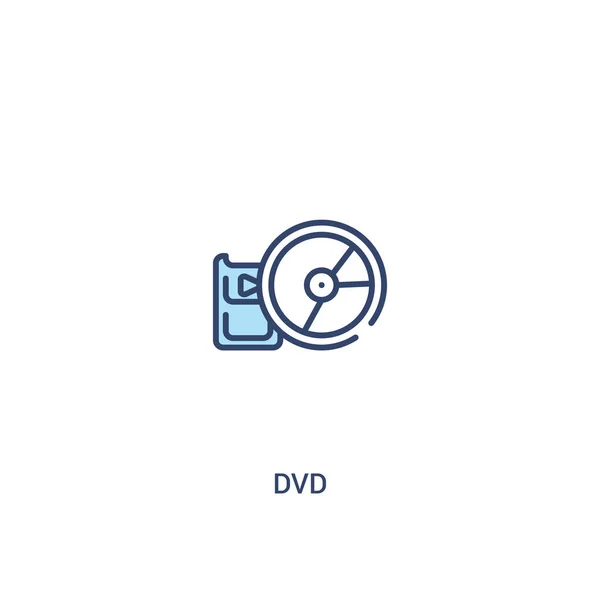 DVD concept 2 gekleurd icoon. eenvoudige illustratie van het lijn element. Ou — Stockvector