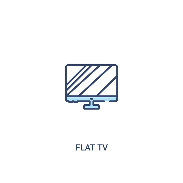 Düz tv kavramı 2 renkli simge. basit çizgi elemanı illüstrasyon — Stok Vektör