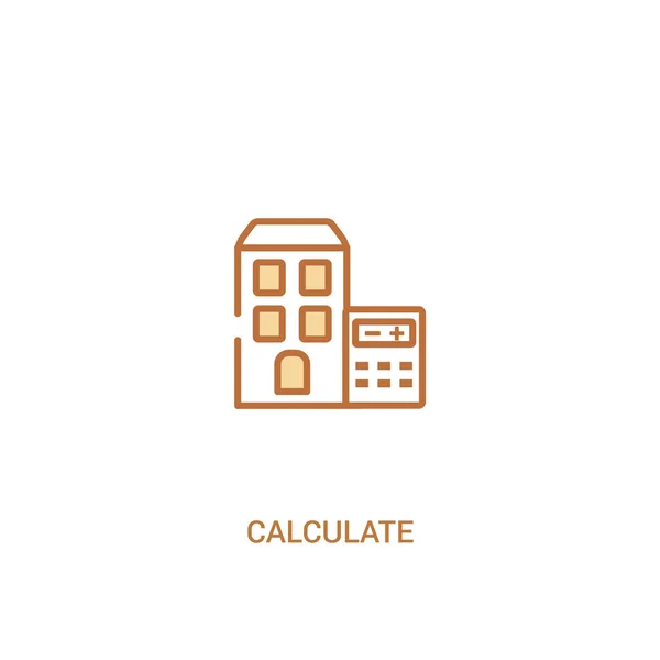 Calculer concept 2 icône de couleur. simple élément de ligne illustrati — Image vectorielle