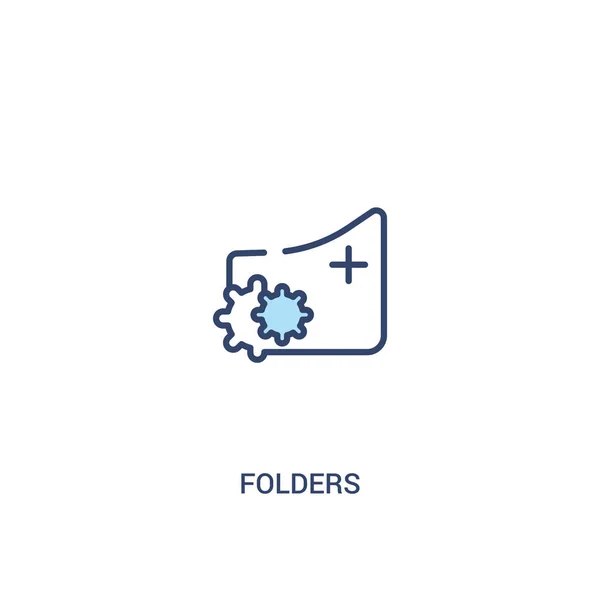 Folders concept 2 gekleurd icoon. eenvoudige illustratie van het lijn element — Stockvector