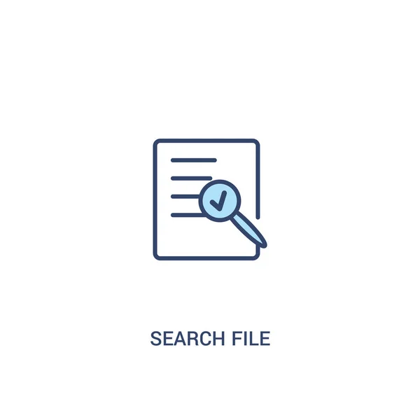 Search file concept 2 colored icon. ilustra elemen baris sederhana - Stok Vektor