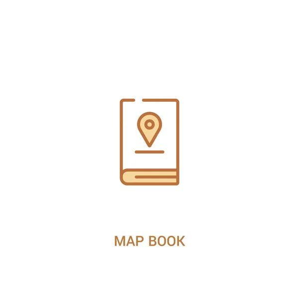 Mapa libro concepto 2 icono de color. ilustración de elemento de línea simple — Vector de stock
