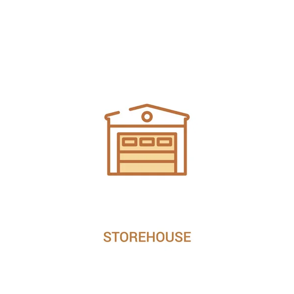 Concepto de almacén 2 icono de color. elemento de línea simple illustrat — Vector de stock