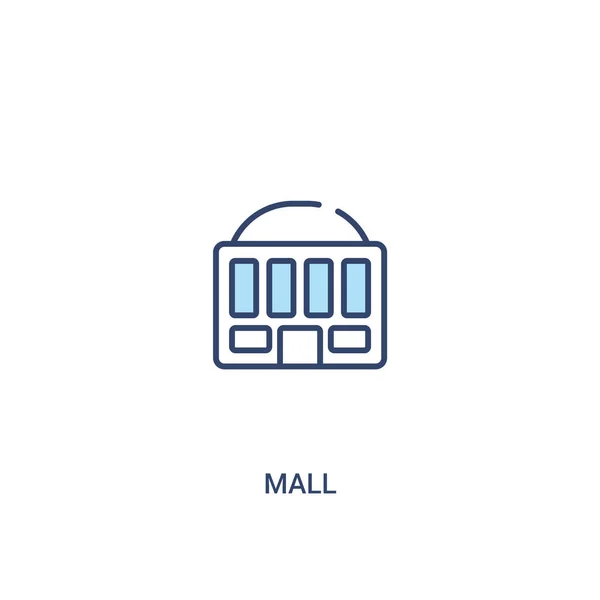 Concepto de centro comercial 2 icono de color. ilustración simple elemento de línea. o — Vector de stock