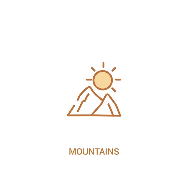 Concepto de montañas 2 icono de color. elemento de línea simple illustrati — Vector de stock
