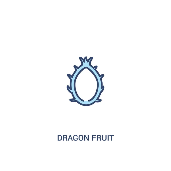 Concepto de fruta de dragón 2 icono de color. elemento de línea simple illustr — Vector de stock