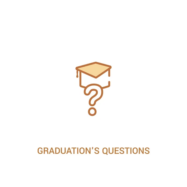 Graduation 's questions concept 2 colored icon. Простая линейная элема — стоковый вектор