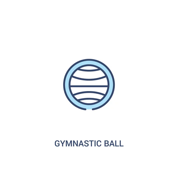 Concept de balle de gymnastique 2 icône de couleur. élément de ligne simple illus — Image vectorielle