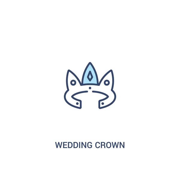 Concept de couronne de mariage 2 icône de couleur. élément de ligne simple illust — Image vectorielle