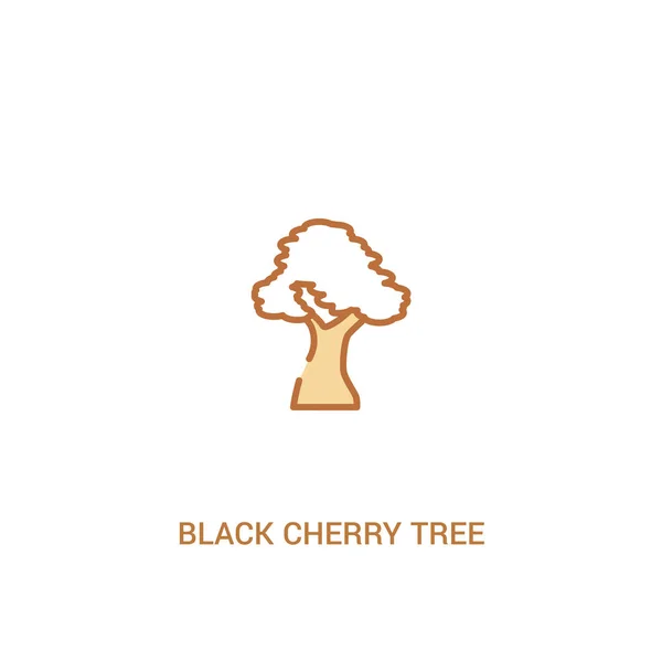 Black cherry tree concept 2 colored icon. simple line element il — Stock Vector