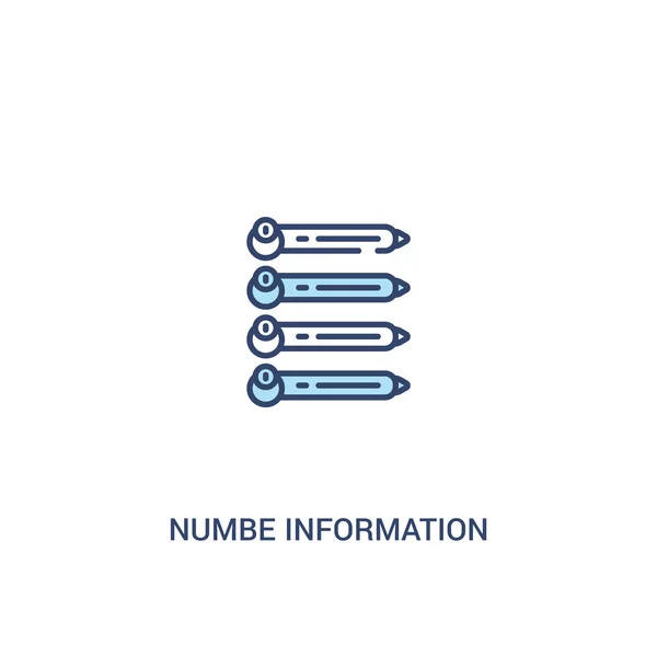 Numbe information concept 2 farbiges Symbol. einfaches Linienelement il — Stockvektor