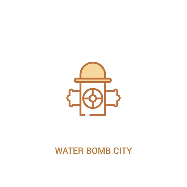 Woda bomba koncepcja dostawcy miasta 2 kolorowa ikona. proste ele liniowe — Wektor stockowy