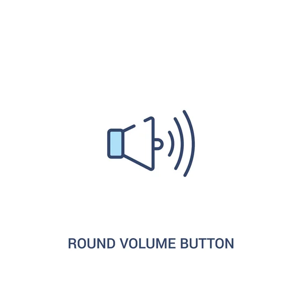 Bouton de volume rond concept 2 icône de couleur. élément de ligne simple — Image vectorielle