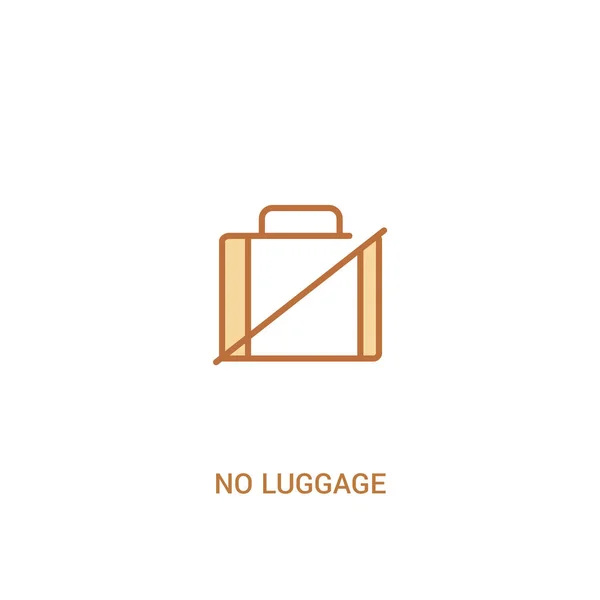 Kein Gepäckkonzept 2 farbiges Symbol. einfaches Linienelement veranschaulichen — Stockvektor