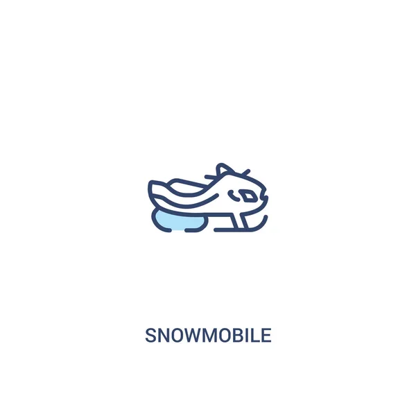 Concepto de moto de nieve 2 icono de color. elemento de línea simple illustrat — Vector de stock