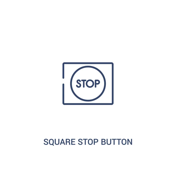 Kwadratowy przycisk Stop koncepcja 2 kolorowa ikona. prosty element liniowy i — Wektor stockowy