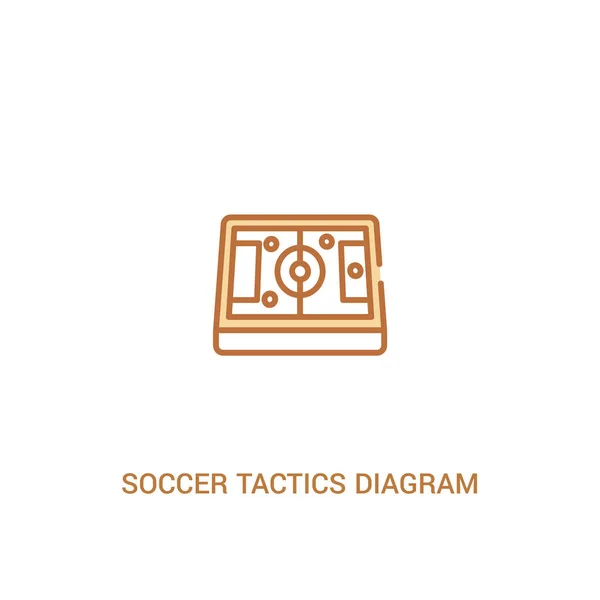 Concepto de diagrama de tácticas de fútbol 2 icono de color. línea simple eleme — Vector de stock