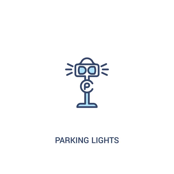 Concepto de luces de estacionamiento 2 icono de color. línea simple elemento illus — Vector de stock