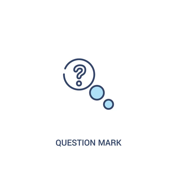 Conceito de ponto de interrogação 2 ícone colorido. elemento de linha simples illust — Vetor de Stock