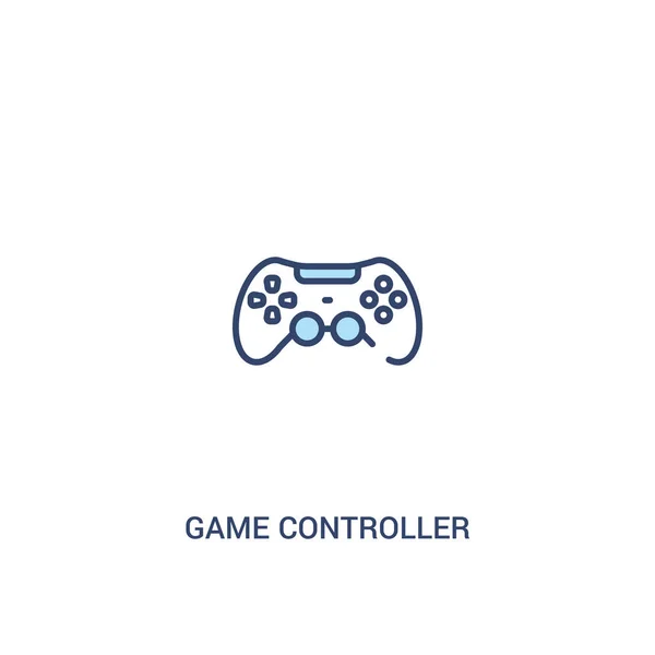 Concepto de controlador de juego 2 icono de color. elemento de línea simple illu — Vector de stock