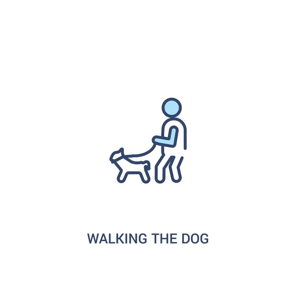 walking the dog concept 2 colored icon. simple line element illu