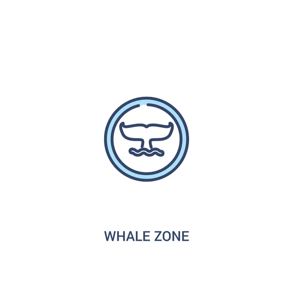 Velrybí zóna, koncept 2 Barevná ikona. jednoduchý linkovou prvek ilustruna — Stockový vektor