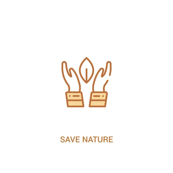 Save natuur concept 2 gekleurd icoon. eenvoudig lijn element Illustra — Stockvector