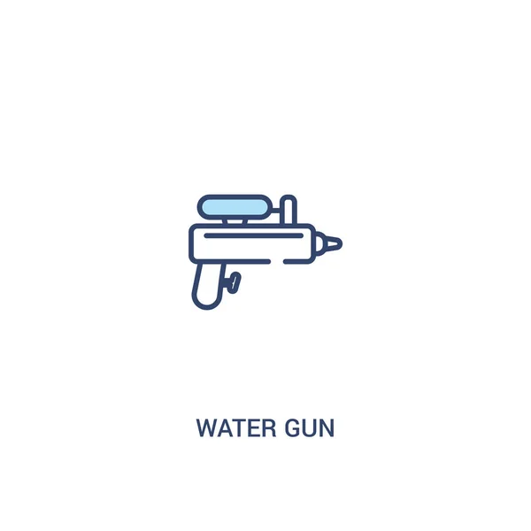 Concept de pistolet à eau 2 icône de couleur. simple élément de ligne illustrati — Image vectorielle