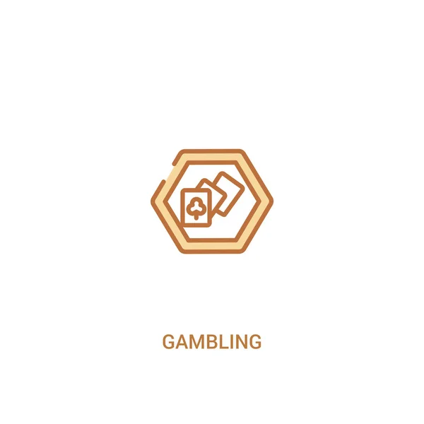 Glücksspielkonzept 2 farbiges Symbol. einfaches Linienelement illustratio — Stockvektor