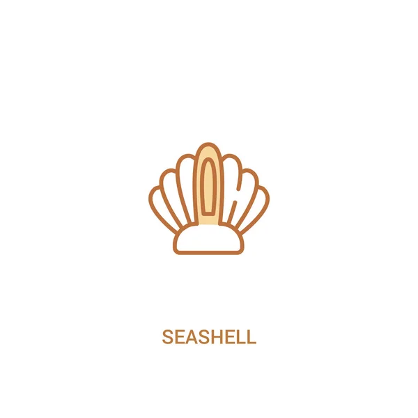 Koncepcja Seashell 2 kolorowa ikona. prosty element linii ilustratio — Wektor stockowy